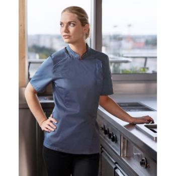Short-Sleeve Ladies` Chef Jacket Modern-Look