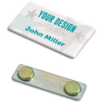 Name badge with doming 50x30mm