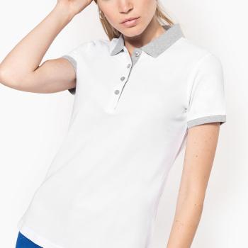 Ladies’ two-tone piqué polo shirt
