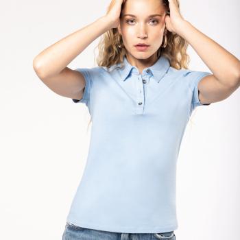 Ladies' short sleeved jersey polo shirt