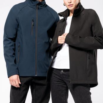 Unisex eco-friendly 3-layer softshell jacket