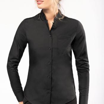 Chemise col mao manches longues femme