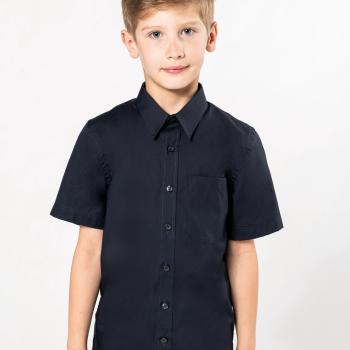 Kids' short-sleeved cotton poplin shirt