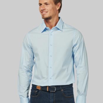 Men's long-sleeved cotton / elastane shirt