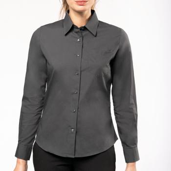 Ladies' long-sleeved cotton poplin shirt