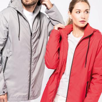 Unisex hooded jacket with micro-polarfleece lining