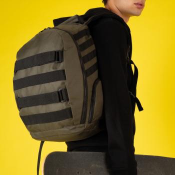 Urban backpack with skateboard bands