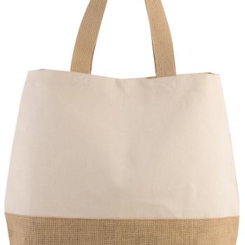 Canvas & jute hold-all shopper bag