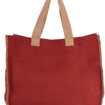 Jute bag with contrast stitching