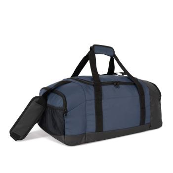 Recycled sports bag with dual side compartment