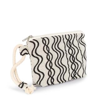 Recycled zipped pouch - Wavy pattern