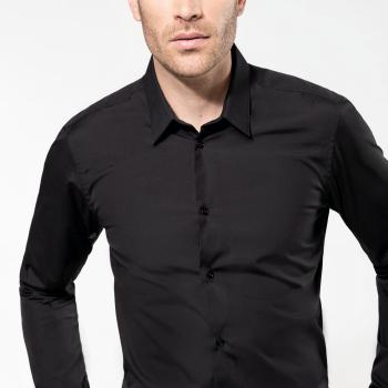 Men's long-sleeved poplin shirt