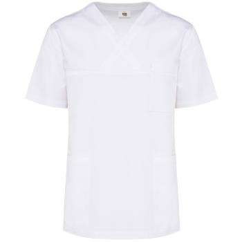 Unisex short-sleeved polycotton tunic