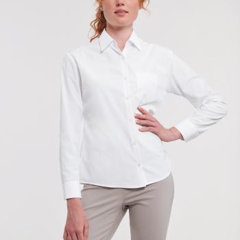 Ladies' Long-Sleeved Polycotton Poplin Shirt