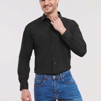 Men's Long-Sleeved Polycotton Poplin Shirt