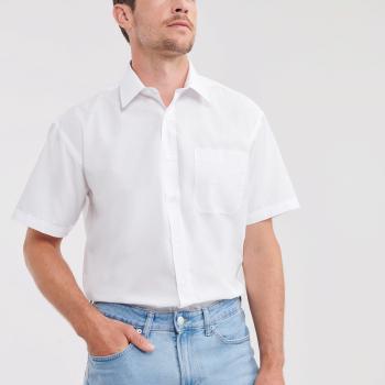 Men's Short-Sleeved Polycotton Poplin Shirt