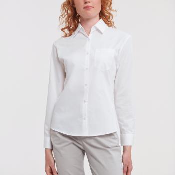 Ladies' Long-Sleeved Pure Cotton Poplin Shirt