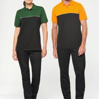 Recycled two-tone short sleeves poloshirt