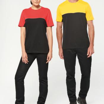 T-shirt bicolore écoresponsable manches courtes unisexe