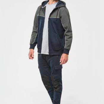 Unisex eco-friendly zipped two-tone fleece hoodie