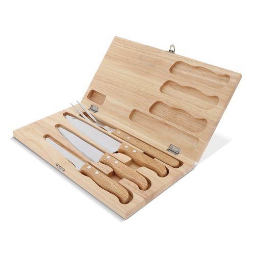 Set de couteaux dans une boîte cadeau en bambou
