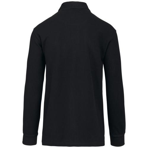 French rib - long-sleeved ribbed polo shirt