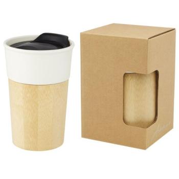 Pereira 320 ml porcelain mug with bamboo outer wall