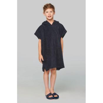 Kids hooded towelling poncho