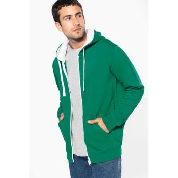 Men's contrast hooded full zip sweatshirt