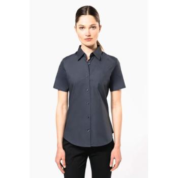 Ladies' short-sleeved cotton/elastane shirt