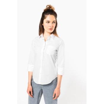 Ladies’ easy-care 3/4 sleeve polycotton poplin shirt