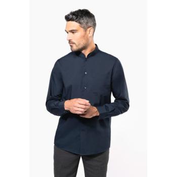 Men's long-sleeved mandarin collar shirt