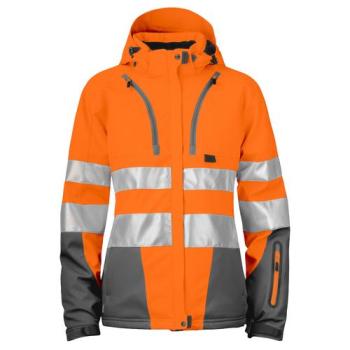 6424 GEVOERDE SIGNALISATIE SOFTSHELL EN ISO 20471 KLASSE 3 DAMES