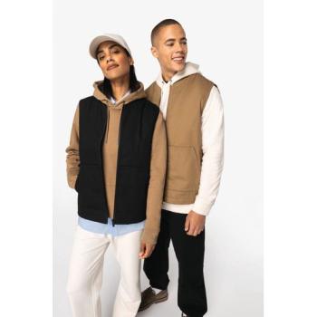 Bodywarmer rembourré en sergé écoresponsable à col teddy unisexe