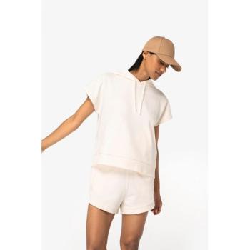 Sweat-shirt écoresponsable à capuche oversize sans manches French Terry femme
