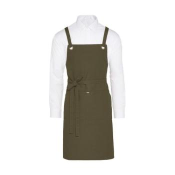 PROVENCE - Crossover Eyelets Bib Apron with Pocket