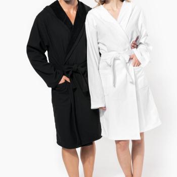 Unisex organic hooded bathrobe