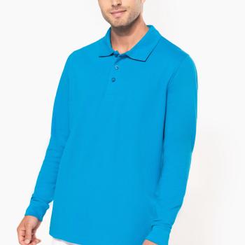 Men's long-sleeved piqué polo shirt