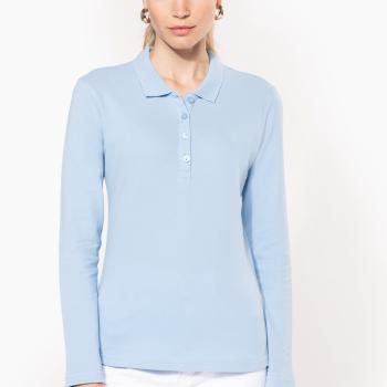 Ladies’ long-sleeved piqué polo shirt