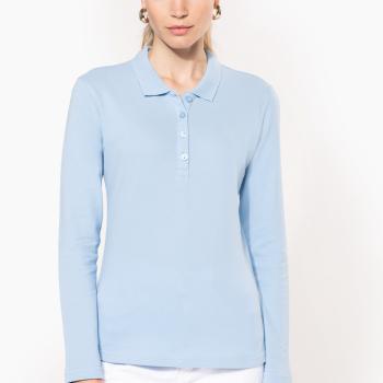 Ladies’ long-sleeved piqué polo shirt
