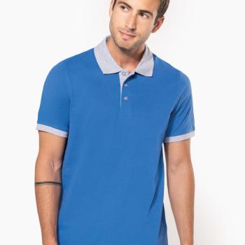 Men's two-tone piqué polo shirt