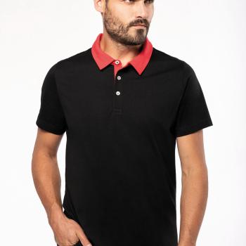 Men's two-tone jersey polo shirt