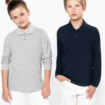 Kids' long-sleeved polo shirt
