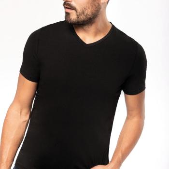 Men's short-sleeved V-neck t-shirt
