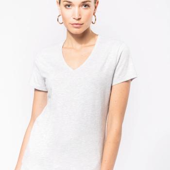 Ladies' short-sleeved V-neck T-shirt