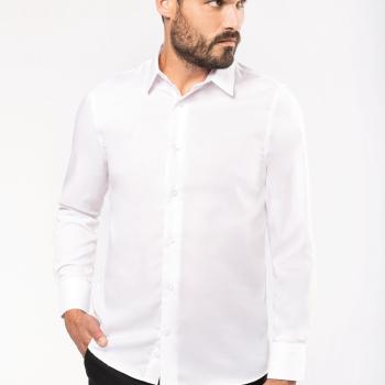 Men's fitted long-sleeved non-iron shirt