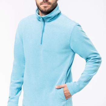 Enzo > Zip neck microfleece jacket