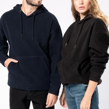 Sweat-shirt à capuche oversize en micropolaire recyclée unisexe