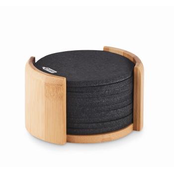 RPET coasters in bamboo holder MO6447-40