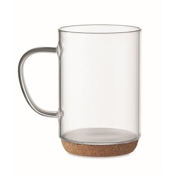 Tasse en verre base en liège   MO6470-22